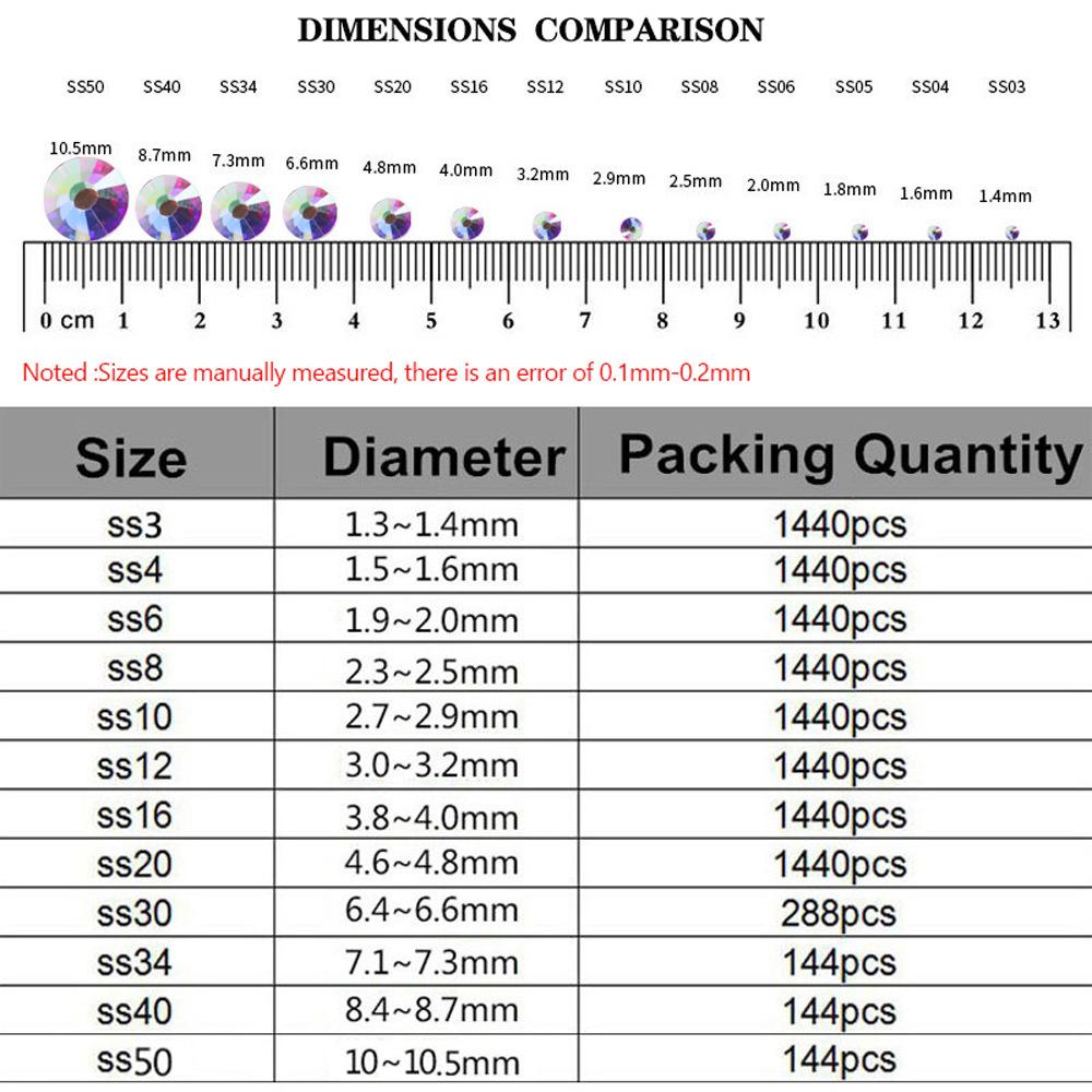 Weichen Ss3~ Ss30 Protein Flat Bottom Drill Nail Drill Accessories Sticker Drill Diy Rhinestone Jewelry Accessories