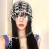 Shining Crystal Chain Beaded Hats Handmade Mesh Hair Accessories  Women Summer Autumn