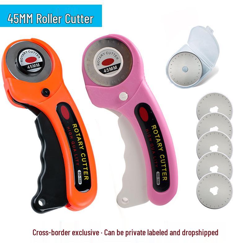 45mm Rotary Fabric Cutter with Blade Handle for Cloth and Leather