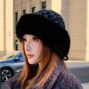Imitation Mink Fur Straw Hat Women's Autumn and Winter Plush Bucket Hat Warm Ear Protection Mongolian Hat Basin Hat