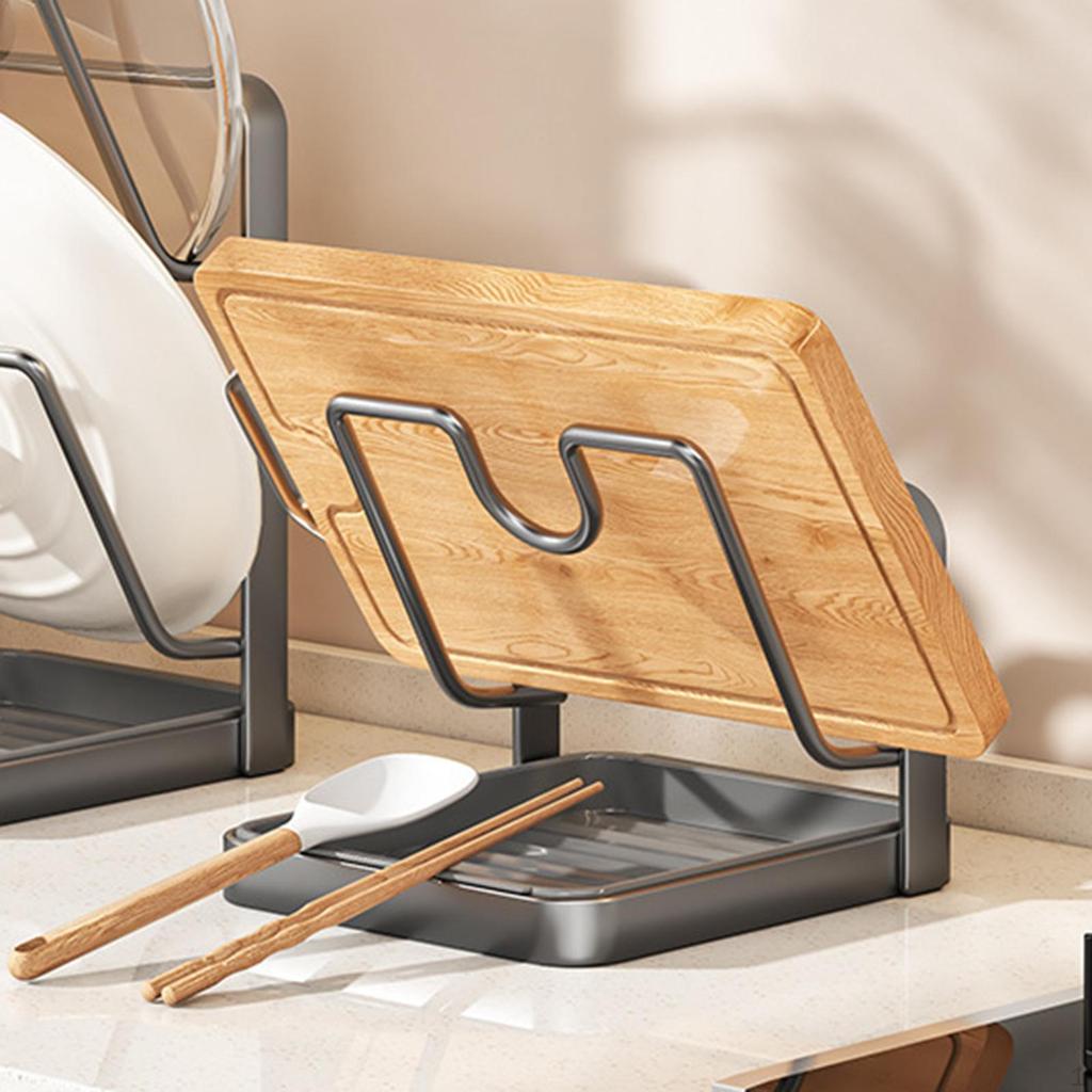 Pot Lid Storage Rack Cover Organizer Stand Space Saving Multipurpose Utensils for Cooking Top