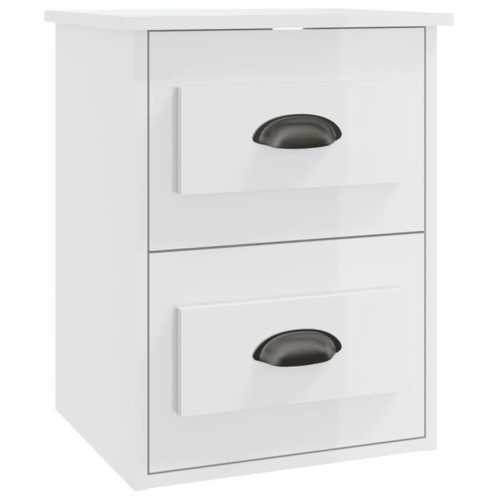 VidaXL Wall-mounted Bedside Table High Gloss White 41.5x36x53 Cm 816396