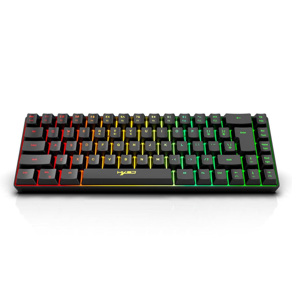 RGB Backlit 68-Key Wired Gaming Keyboard with Mechanical Feel & ABS Material