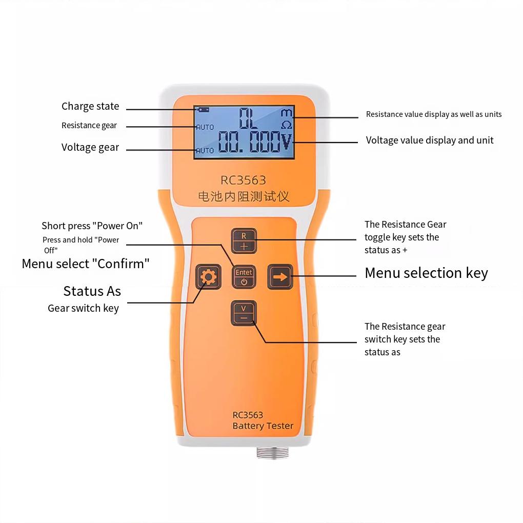 RC3563 Handheld Battery Voltage Internal Resistance Tester High-precision Trithium Lithium Iron Phosphate 18650 Battery Tester