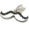 Les Trésors De Lily [N2953] - Pendentif Argent 'Moustache' noir argenté