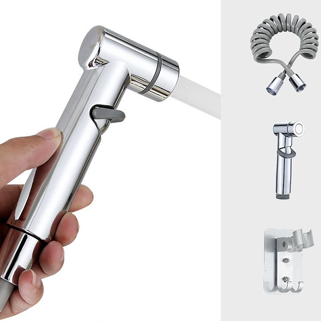 Handheld Bidet Sprayer Set Hand Shower Set Hand Shower Hose Alloy Texture Suitable for Bathroom and Toilet Showering