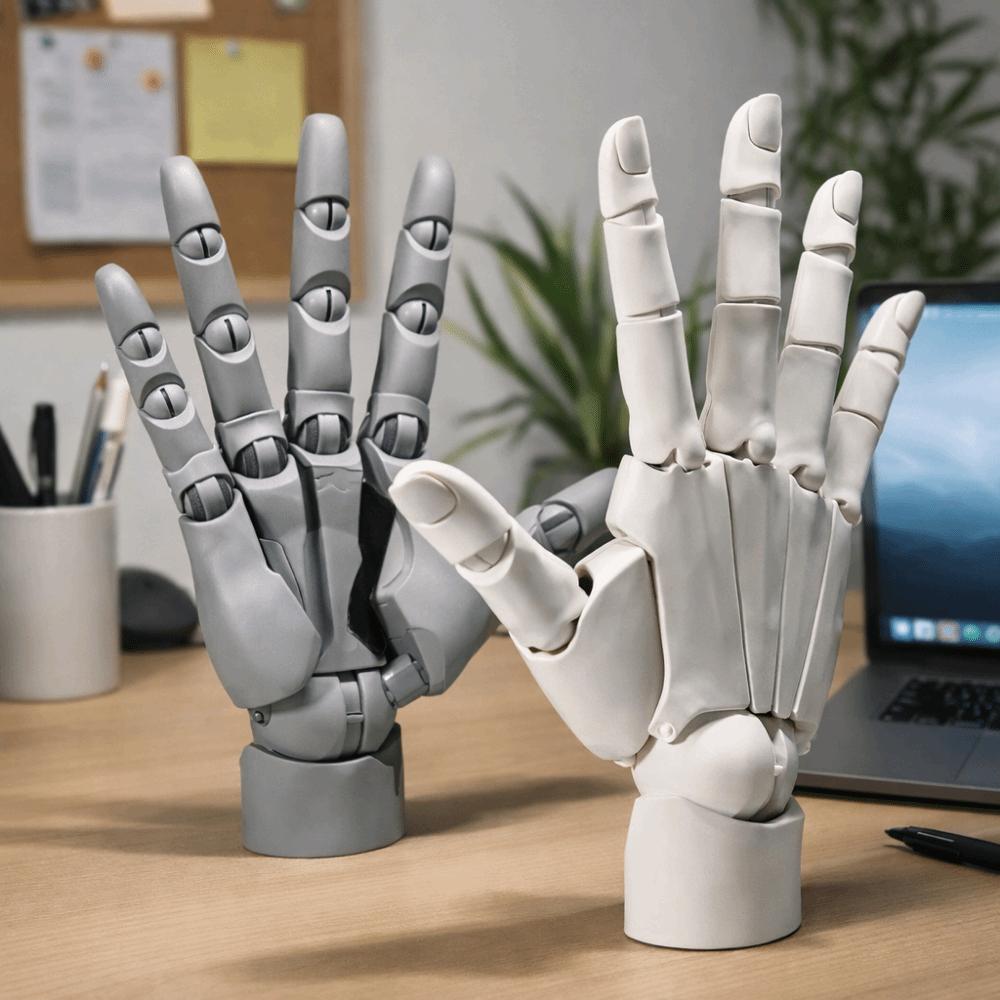 Left/Right Anatomically Accurate Jointed Hand Simulation Sketching Painting