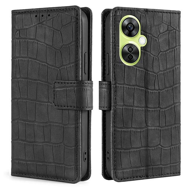 For OnePlus Nord CE 3 Lite 5G/Nord N30 5G PU Leather Crocodile Texture Phone Cover Skin-touch Feeling Stand Wallet Case