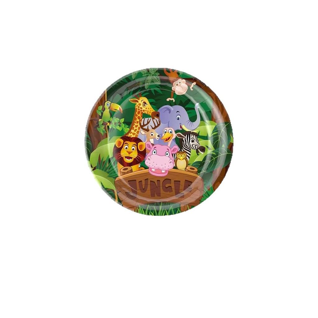 Jungle Animal Birthday Party Supplies Disposable Knives, Forks, Spoons, Party Cupplates, Cake Holders, Party Decorations