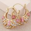 Elegant Carved Hollow Hoop Earrings Exquisite Accessories For Women Jewelry For Holiday Weddings Jewelry Gift Accessories