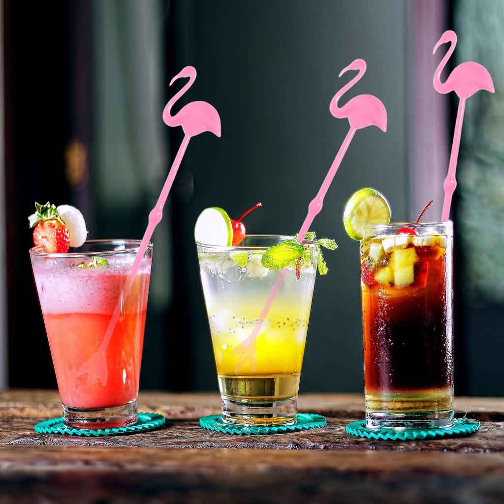 12 Pcs Flamingo Mixing Spoon Stirrer Supplies Drink Stick Coffee Cocktail