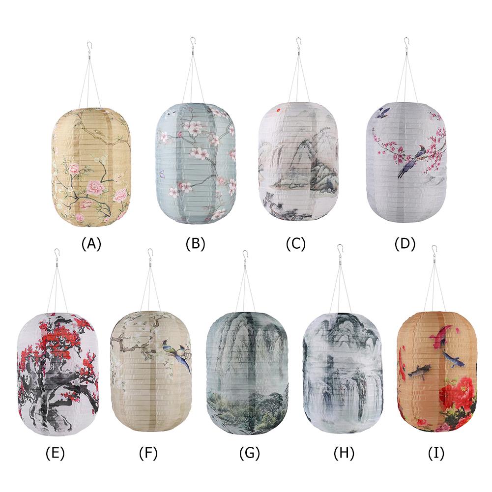 Lampion wiszący z nadrukiem zasilany energią słoneczną Wodoodporny IP65 Lampiony w stylu japońskim Lampion Światło atmosferyczne Dekoracja świąteczna na Nowy Rok