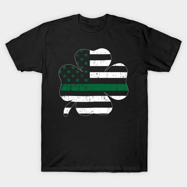Men Black Print T-shirt St Patricks Vintage Irish Shamrock Usa Flag T-Shirt No-Cut Transfer Paper Print Cotton Tshirt 3XL