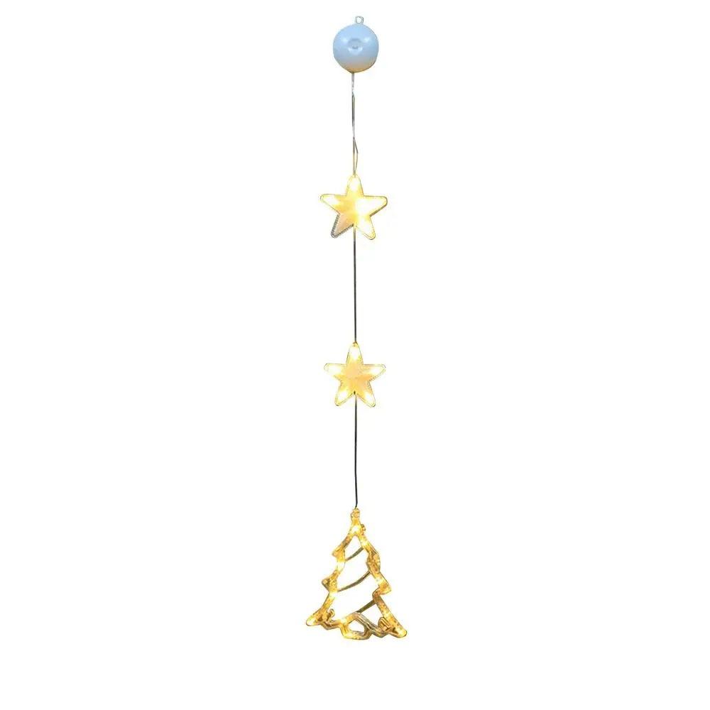 Snow Stars Christmas Tree Pendants House Decorative Suction Cup Lamp Led Christmas Decor  Home