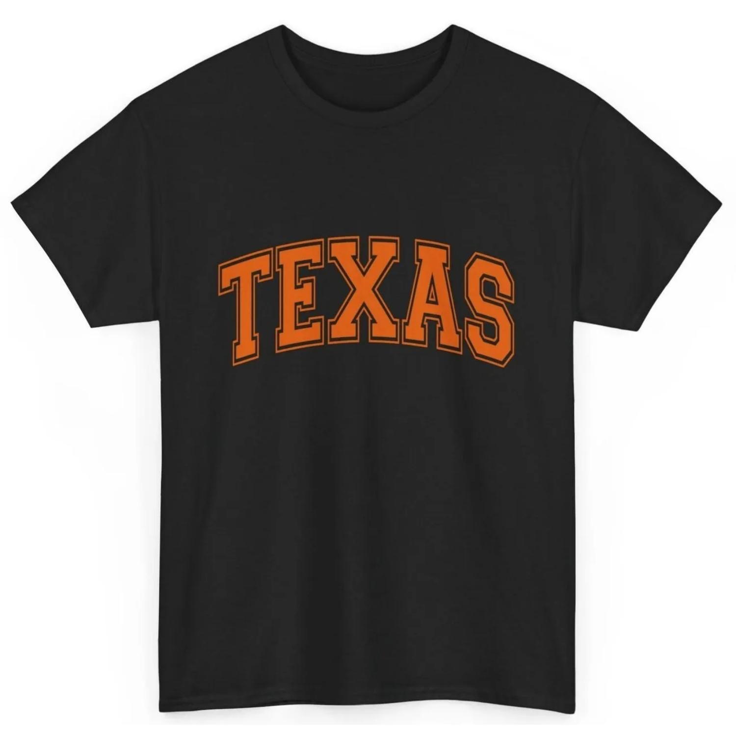 

Texas TX Varsity Style Orange Text T Shirt XXXXXL чорний