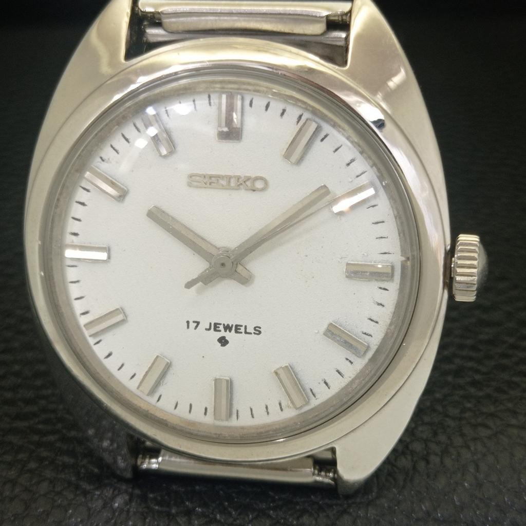 HAND-WINDING VINTAGE SEIKO JAPAN 66A MENS WHITE COLOR DIAL WATCH a703912-1 R213g-a703912