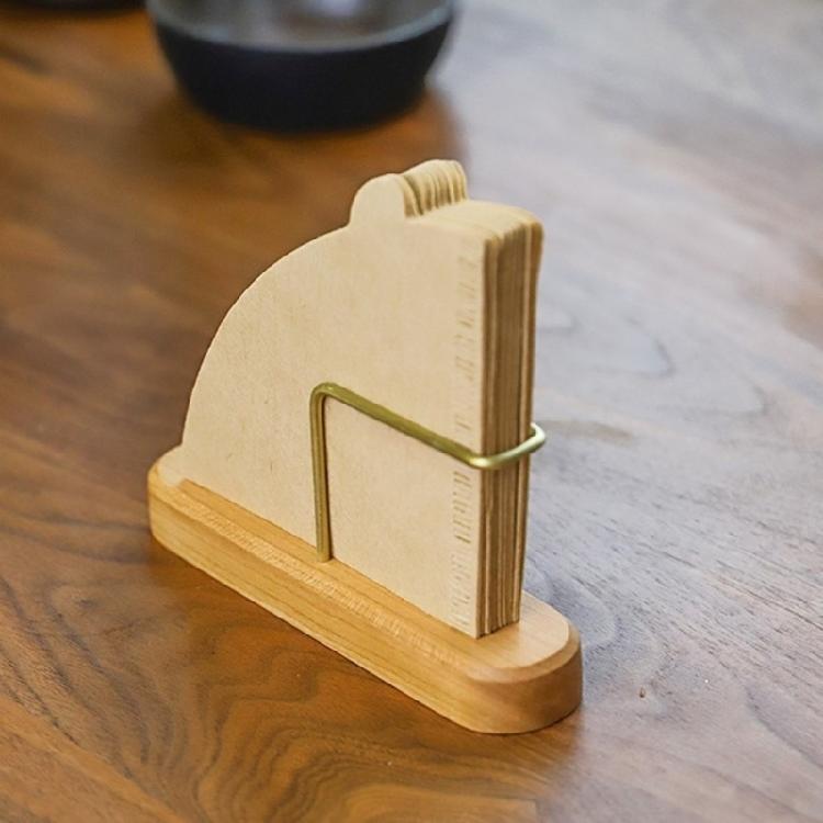 Modern Wood Filter Storage for Coffee Brewing Fan Shape Filtering Paper Rack