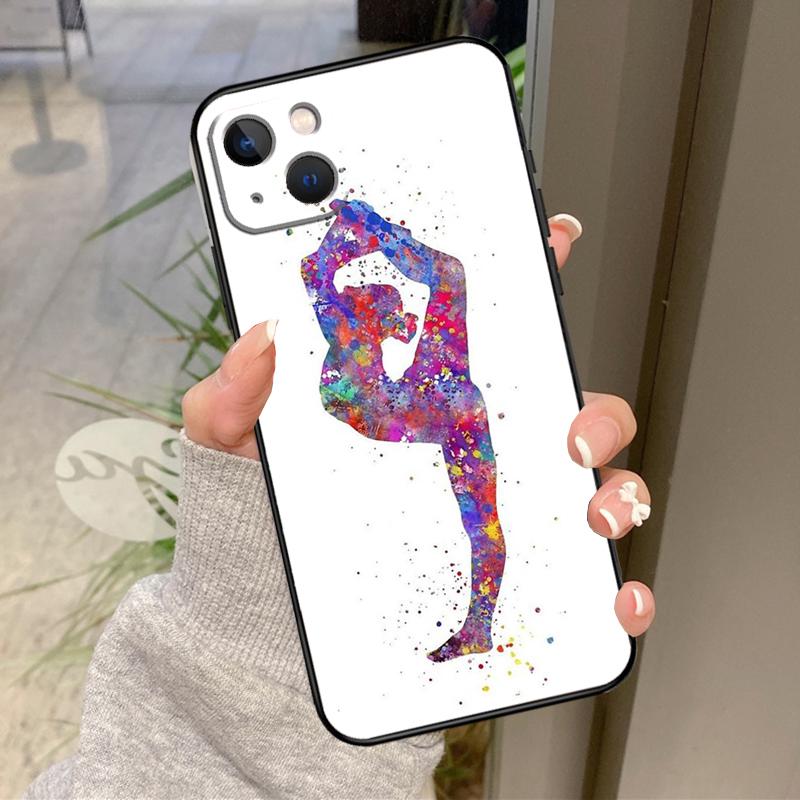 

Gymnastics Watercolor Printing Case For iPhone 17 Pro Max 15 14 13 12 11 16 Pro Max Plus 12 13 Mini 16e 17 Air Back Cover iPhone 17