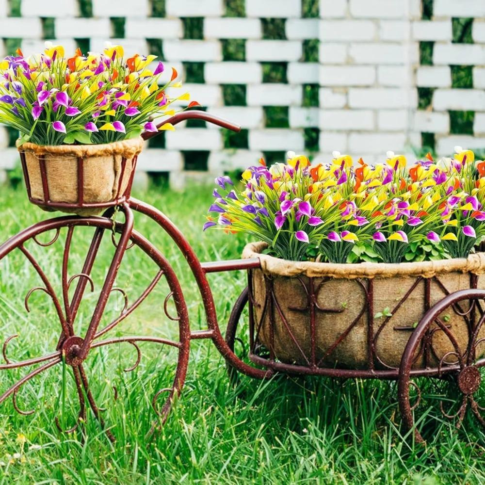 1/2/5Pcss Plastic Artificial Calla Lily Bouquet 33cm Fake Plant Lifelike Fake Flowers Indoor Decor