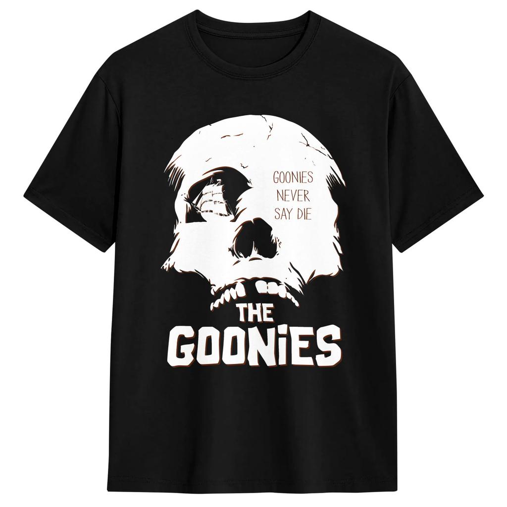 The Goonies Logo and Characters T-Shirts Men Women  Vintage 100% Cotton Tees Crew Neck Short Sleeve T Shirt Big Size Tops