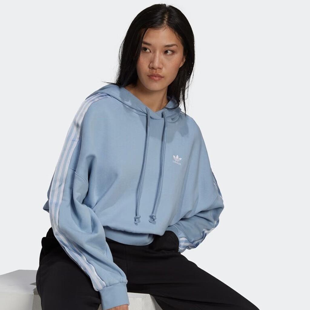 Adidas Sweatshirts Women's Sky Blue Hooded Moderate Regular H37813