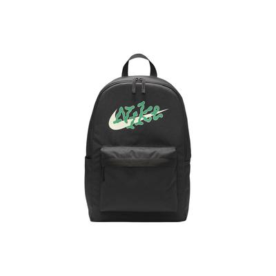 Heritage Logo Print Fabric Backpack Unisex Backpack Black Stadium-Green FN0878010