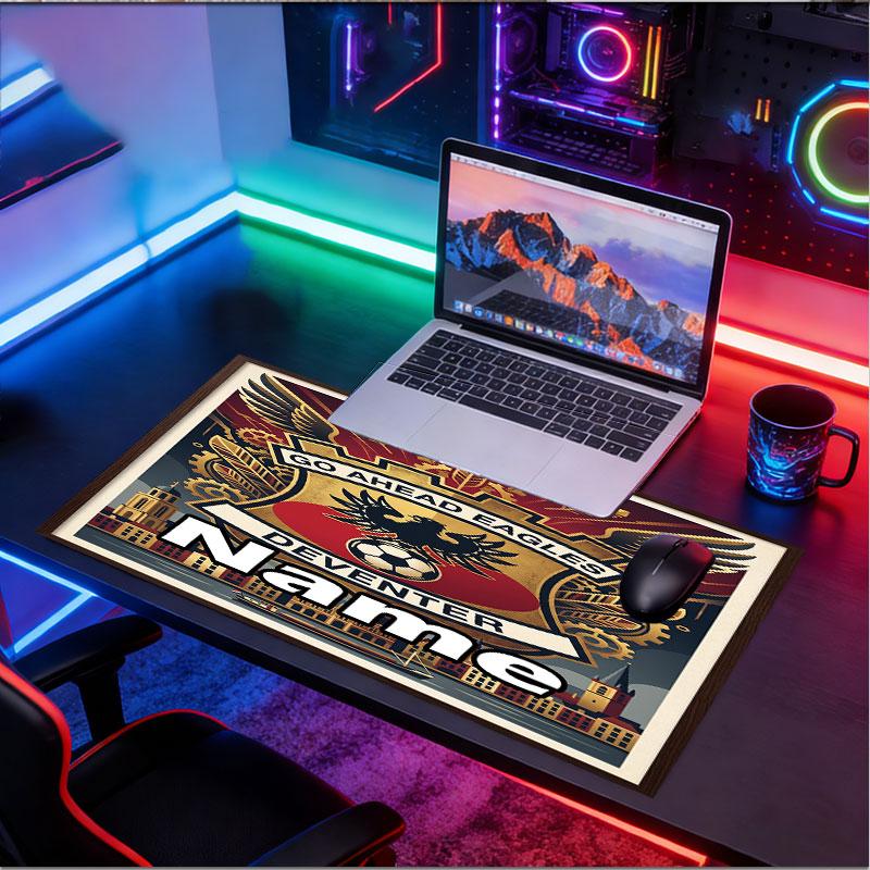 Custom Name Personalized Go Ahead Eagles Pattern Mousepad, Laptop PC Desk Mat, Decorative Desk Mat for Home Keyboard Pad Gift