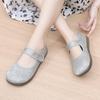Spring and summer new fashion casual retro embroidered lazy shoes mother shoes breathable non-slip wear-resistant single shoes women