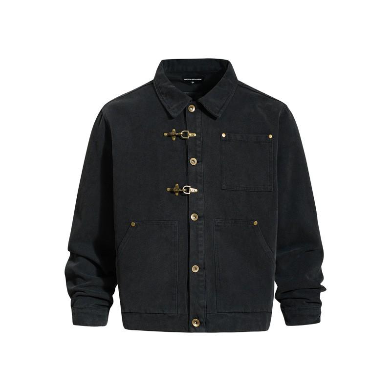 Vintage American Style Barn Jacket With Lobster Clasp Oversized Cotton Canvas Workwear Men Women Fall Winter Clean Fit
