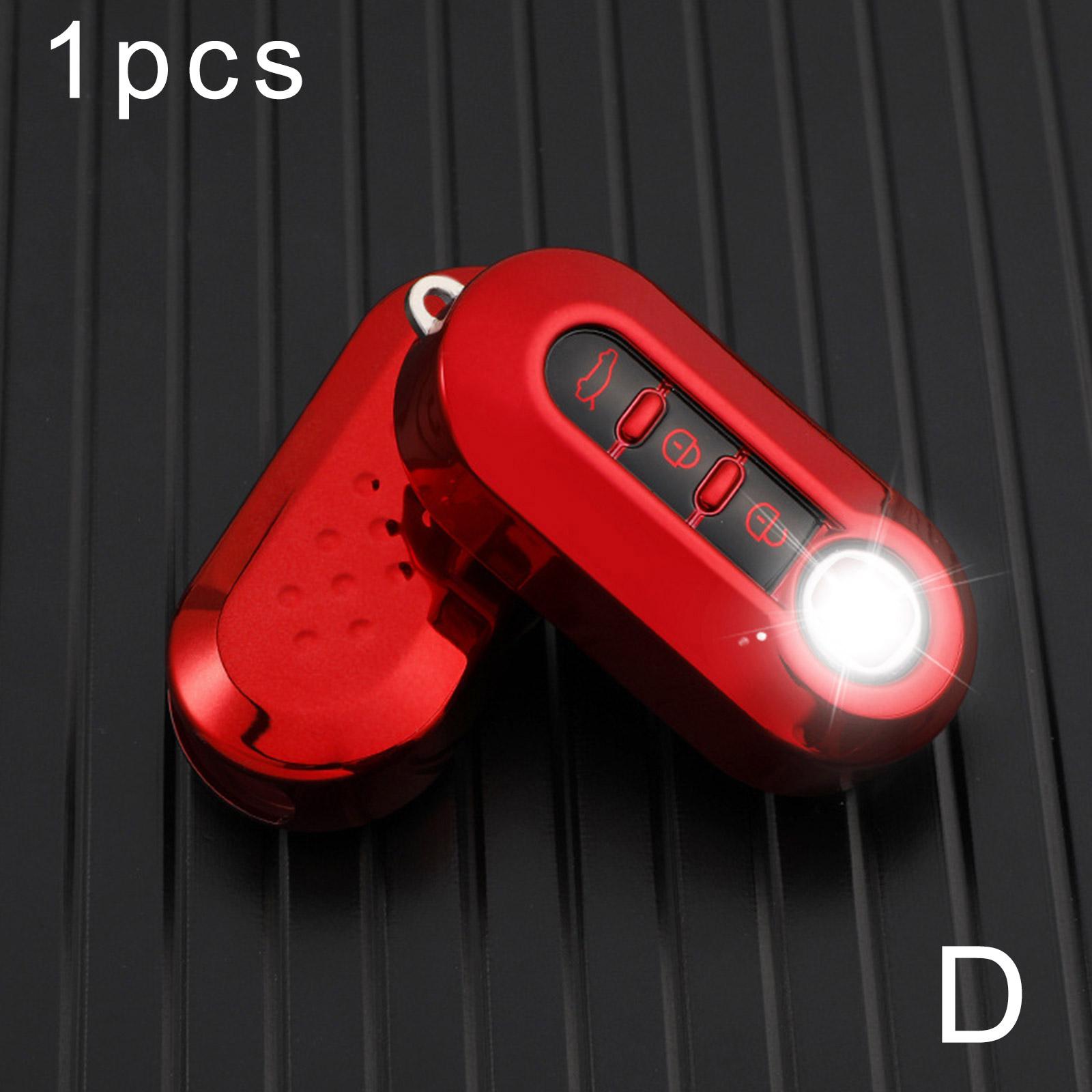 Для Fiat 500 Мягкий ТПУ 3 кнопки Чехол для автомобильного выкидного складного ключа-брелока Защитный чехол для пульта ключа Аксессуары-брелоки красный