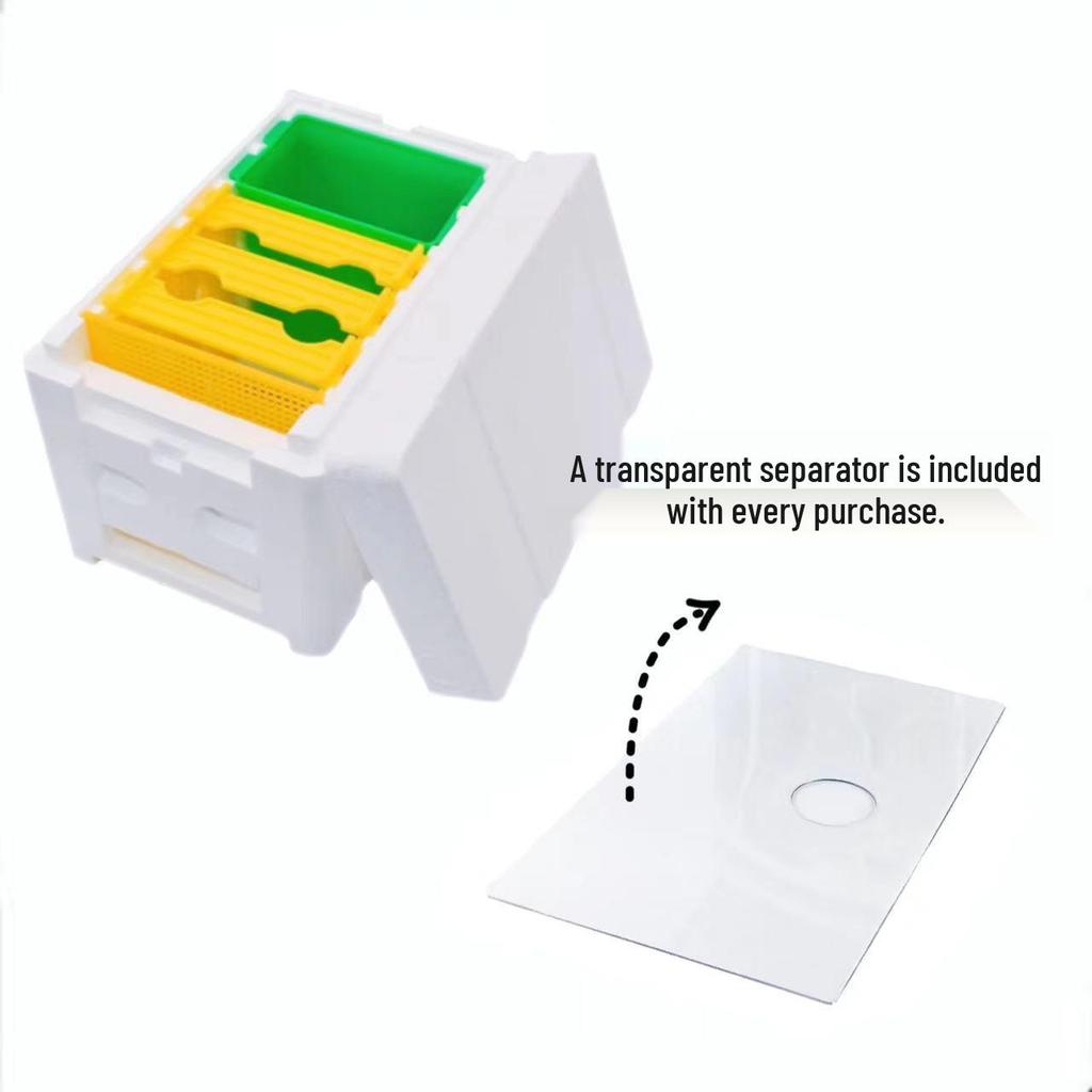 Colmeia de Espuma Mini para Criação de Rainhas e Polinização com Alimentador de Plástico