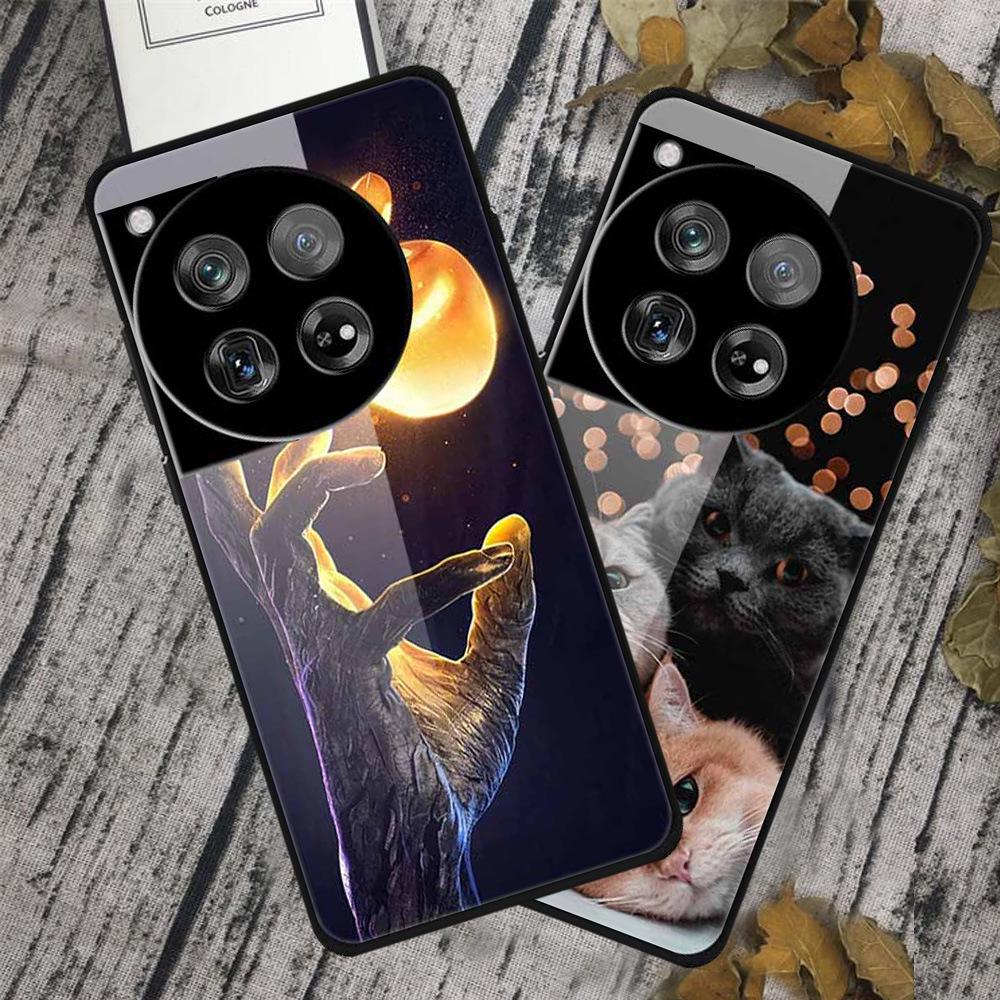 Personalized Seven-Colored Tempered Glass Phone Case for OnePlus 12 - Unisex