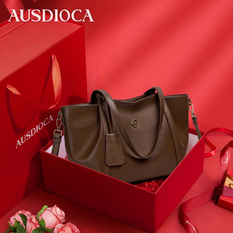 Aodijia Women s Genuine Leather Commuter Tote Bag