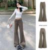 Unisex Retro American High-Street Brown & Green Wide-Leg Jeans - Spring & Autumn Casual Floor-Length Pants.