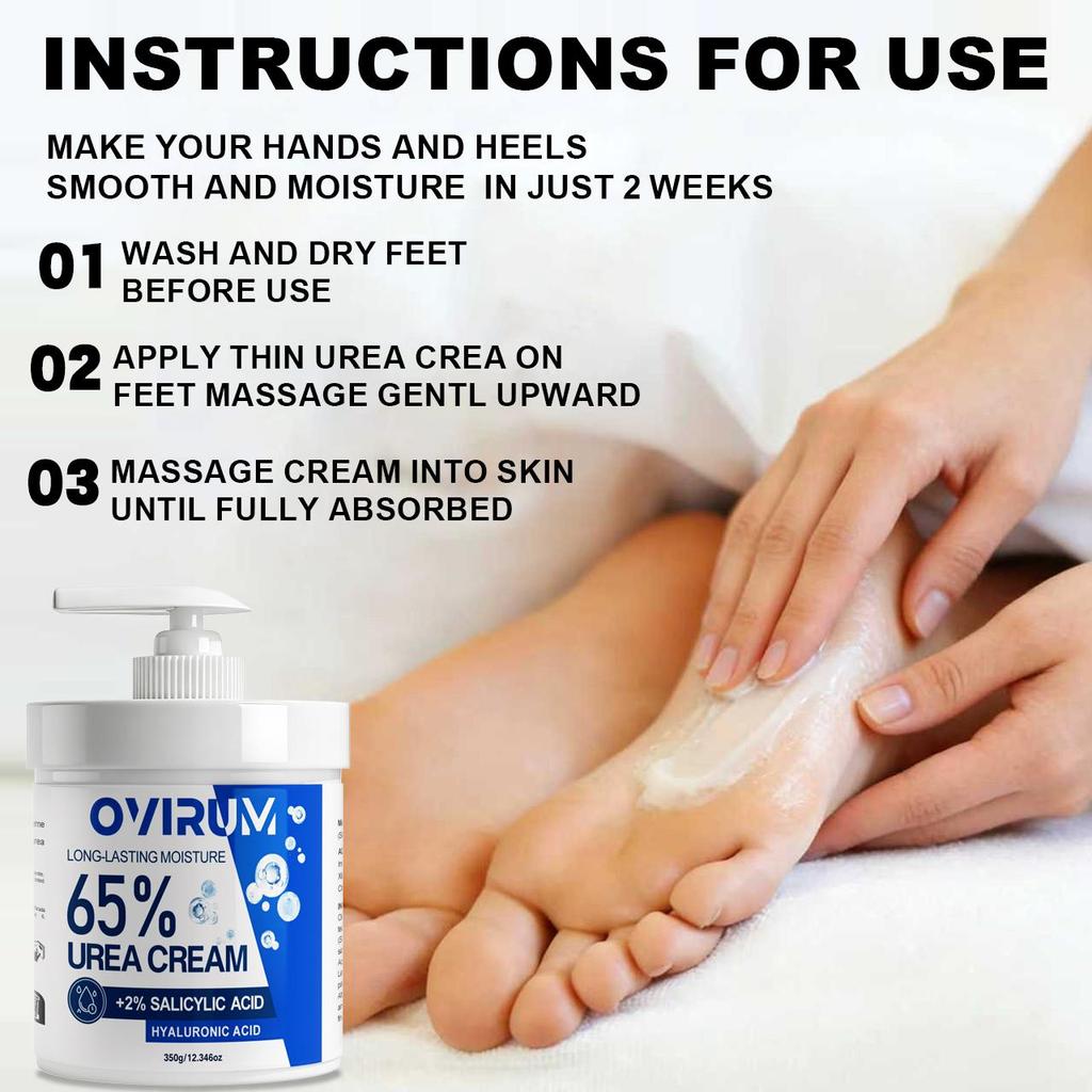 65% Urea Cream For Very Dry Heel And Hand, With Vitamin E, Hyaluronic Acid, Intensively Moisturizes & Nourishes Skin, Restores And Repair-350G