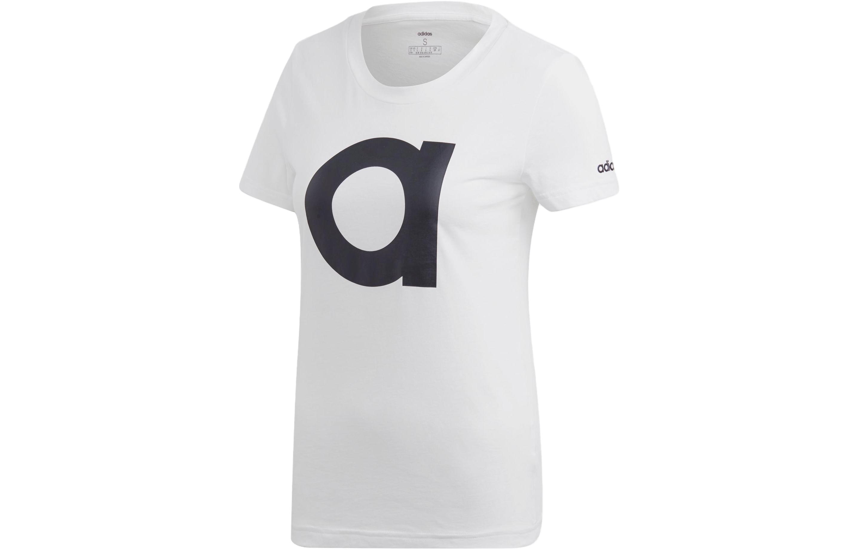 Adidas Neo T Shirts Women s White Crew Neck Moderate Straight Fit DU0639 L