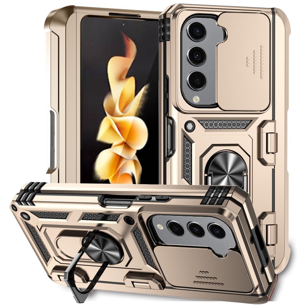 For Samsung Z Fold 5 Magnetic Ring Holder Folding Case for Samsung Galaxy Z Fold 5 Fold5 Zfold5 S Pen Slot Kickstand Covers