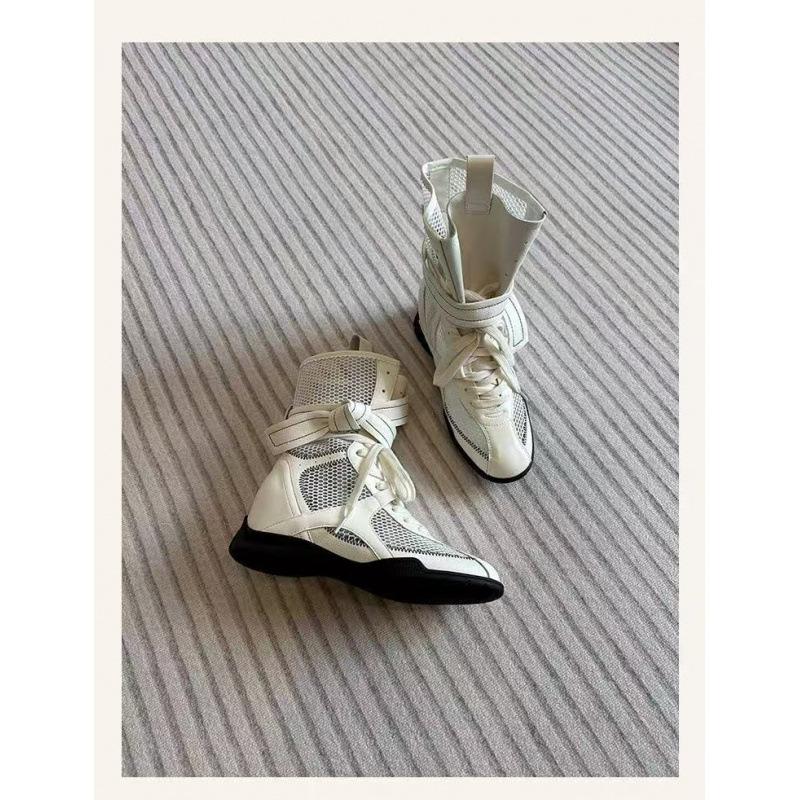 Small inner height increase duck hunting boots women's summer net boots boxing boots Martin short boots