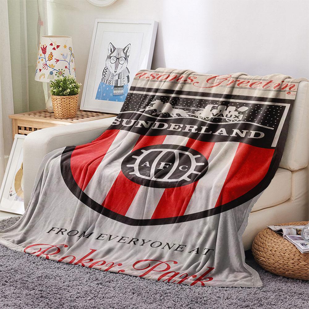 1PC Sunderland Association Football Club Patterned Flannel Blanket Suitable For All Seasons for Home Decor Warmth and Comfort Gifts Holiday Present