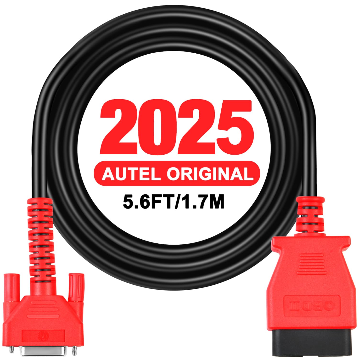 Autel Original OBD2 Main Test Cable, 5.6Ft 1.7M, 16 Pin OBDII Diagnostic Test Cable, Work With Scanner MK808 MK808S MK808Z MX808 MX808S MP808 MP808S
