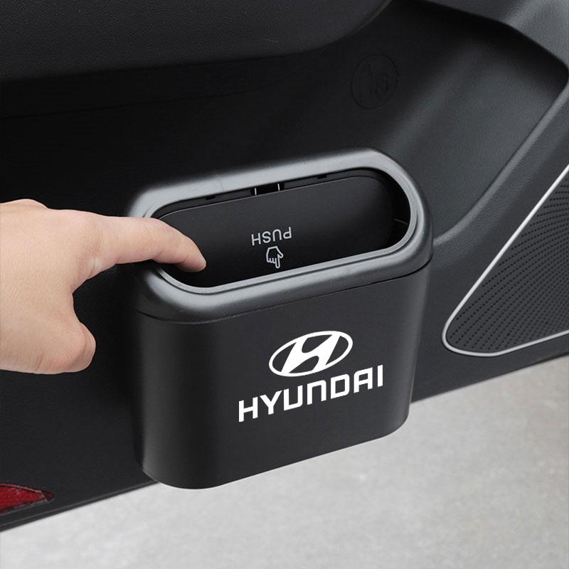 1Pcs Car Vehicle Case Storage Box Black ABS Square Pressing Trash Can For Hyundai I30 Tucson Veloster Kona I10 I35 Elantra Santa Fe