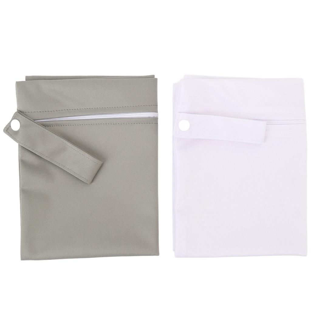 2pcs Wet Bags Zippered Water Proof Portable Outdoor Storage Bag Organizer for Wet Clothes Green