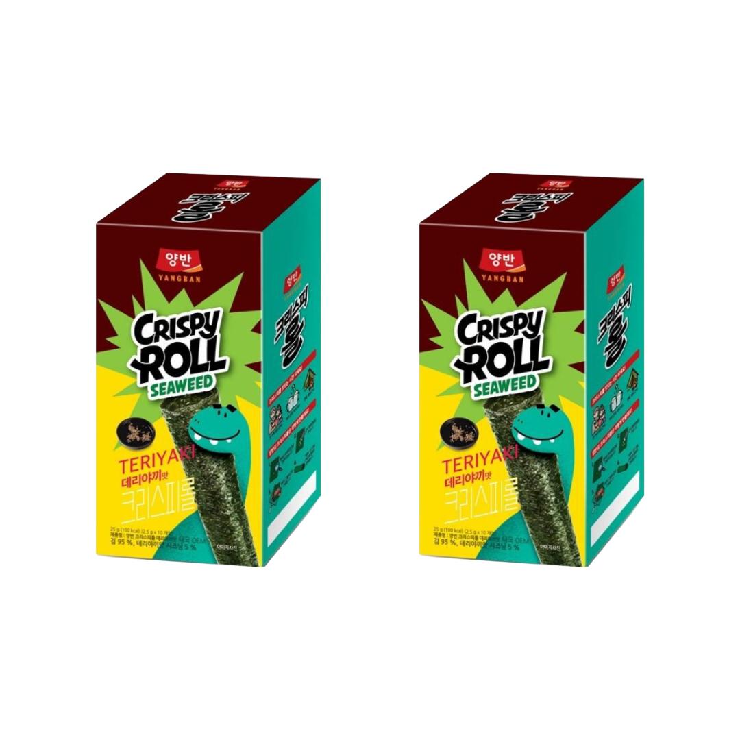 YANGBAN Хрустящий ролл с морской капустой 25г (2,5 г x 10 шт) (Чили / Терияки) (7 вариантов) #Teriyaki 25g x 2box