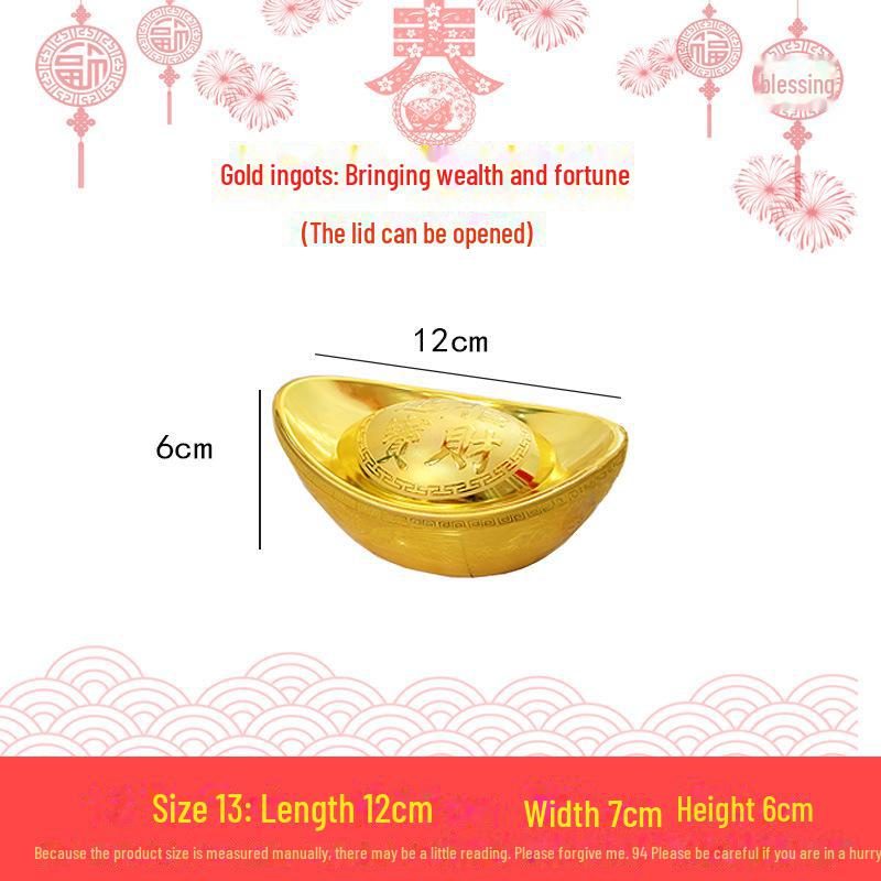 Gold Ingots Simulation & Props: New Year Candy Box, Spring Festival Décor, Wealth-Attracting Wedding Ornaments
