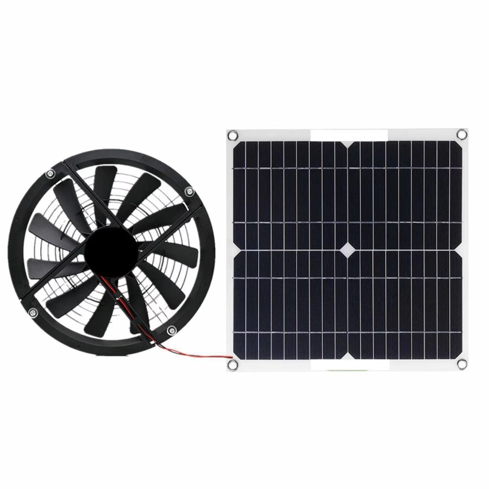 Round Ventilation Case Boosted Impeller Fan Solar Exhaust Fan  Chicken Coop Greenhouse Shed Fan