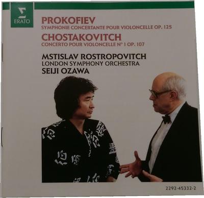 CD PROKOFIEV, ROSTROPOVICH; LSO - Symphony Concertante 2292453322 Erato 1988 France Classical Used