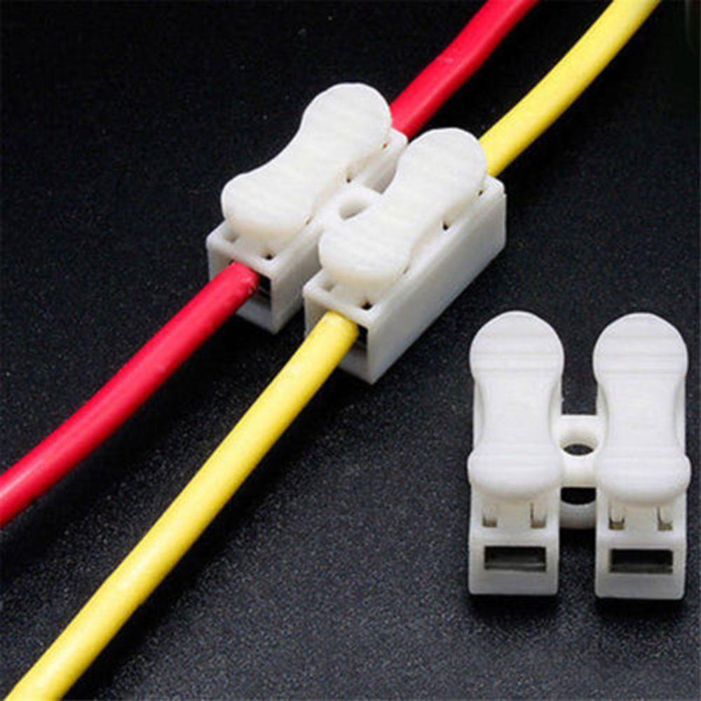 50pcs White Quick Splice Self Lock Wire Connectors 2Pin Electrical Cable Terminal  20*17.5*13.5mm Electric Conectors
