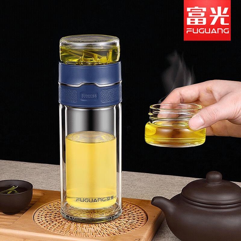 Fuguang Double-Wall Glass Tea Infuser Bottle