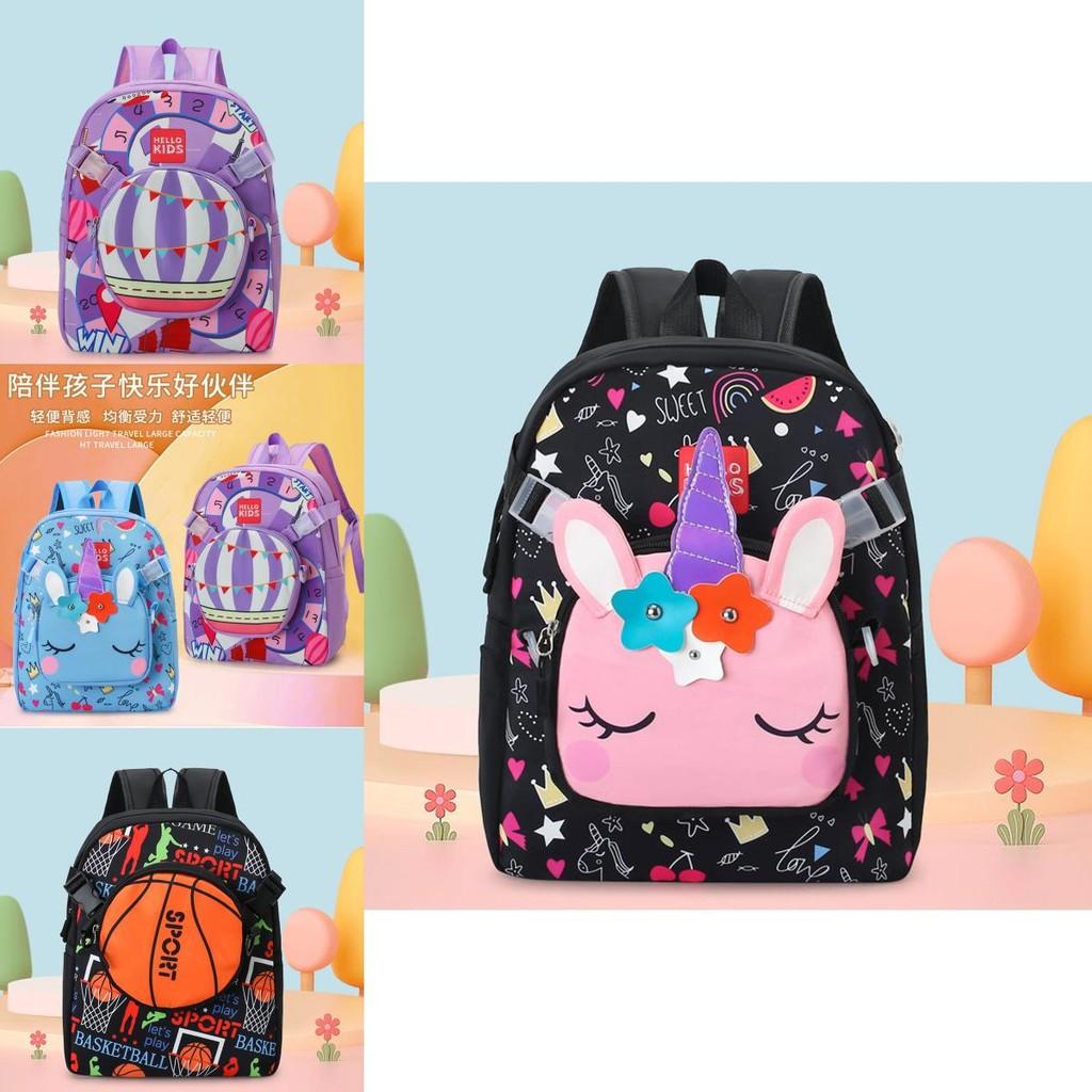 Charming Unicorn Print Kids Backpack Ideal For School Spacious Design With Breathable Material