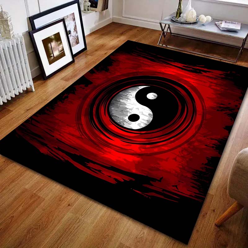 Various Sizes Tai Chi Art Print Carpet for Living Room Bedroom Bedside Sofa Floor Mat Modern Home Decor Area Rug Large Size
